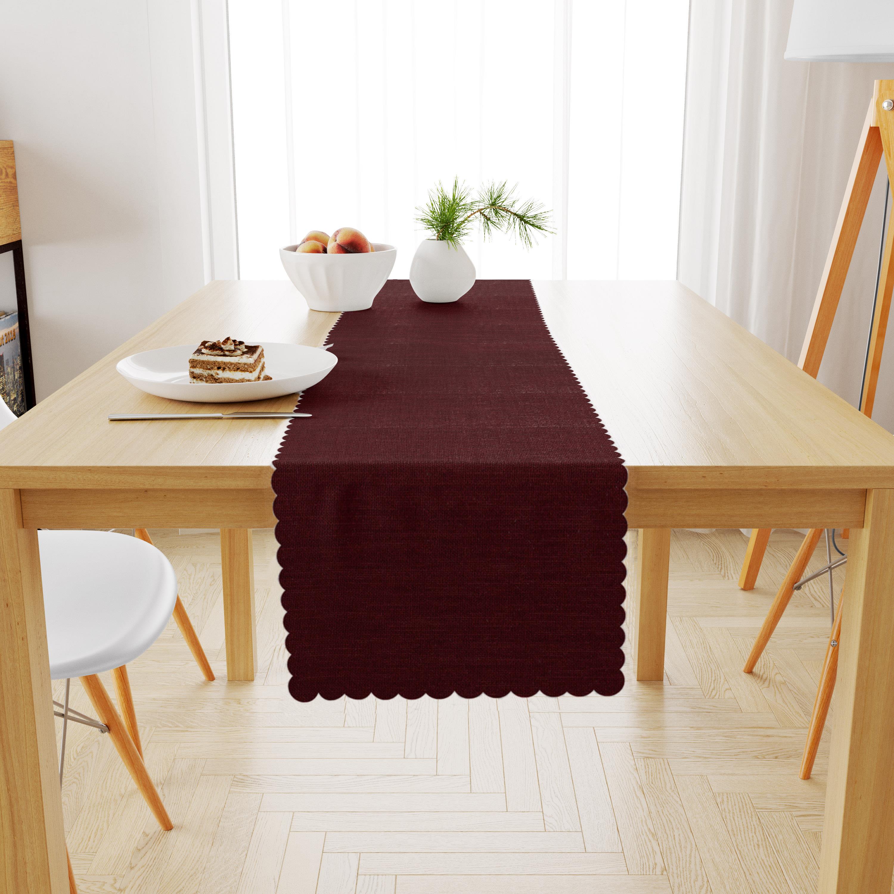 Bordo Kadife Dokulu Runner 40x180
