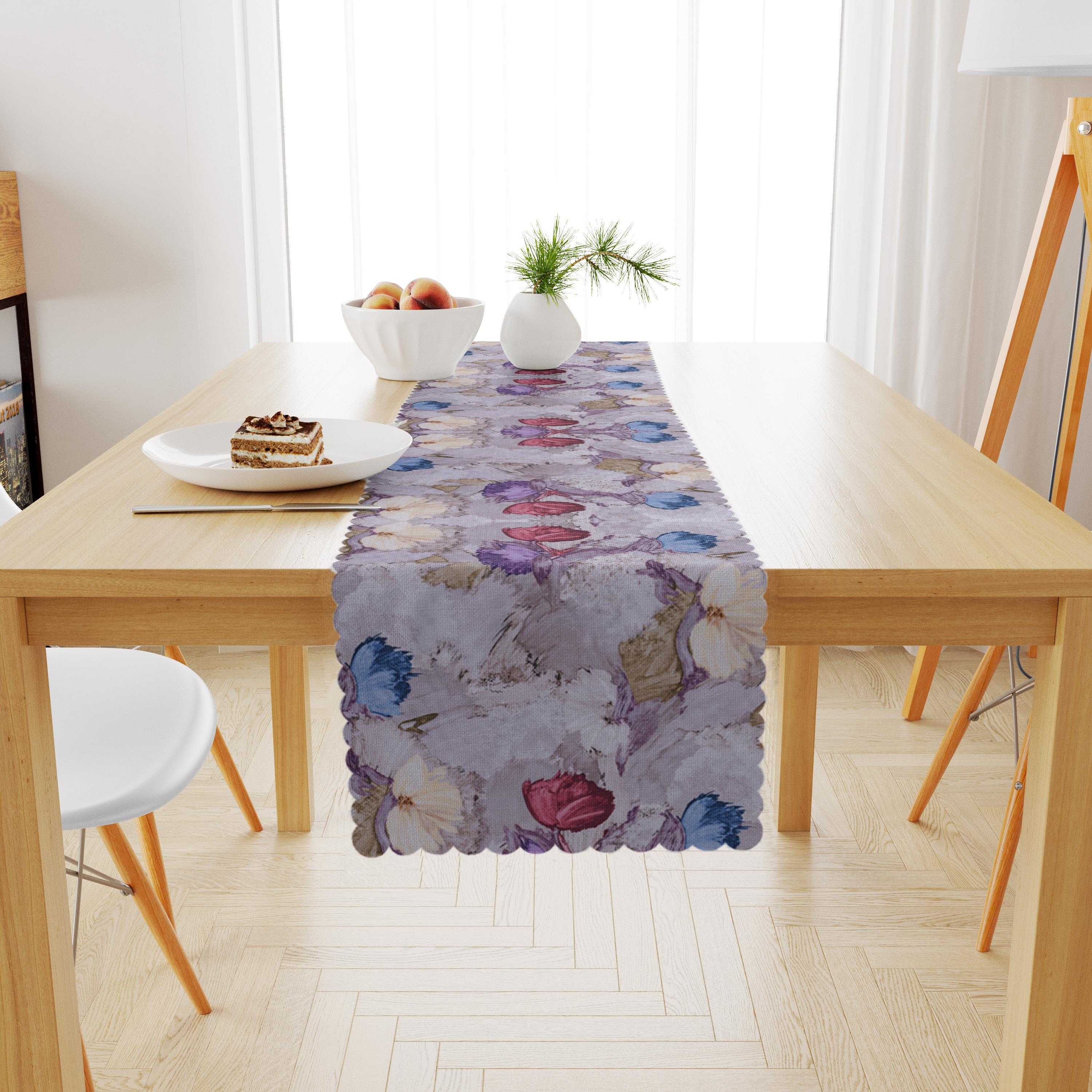 Fırça Desenli Bordo Mor Kadife Dokulu Runner 40x180