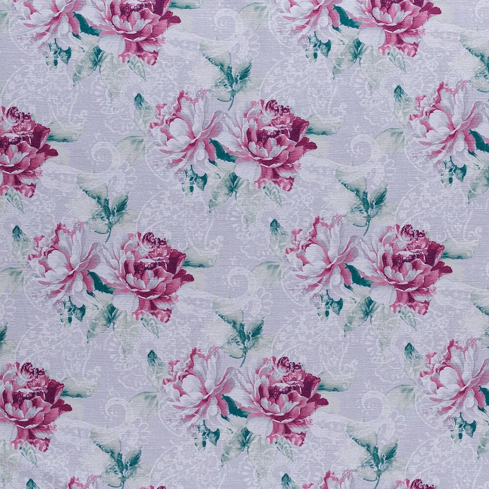Gri Zeminli Yeşil Bordo Yapraklı Sarmaşık Desen Dokuma Dijital Baskılı Kadife Şönil Koltuk Örtüsü Şalı 175x215cm