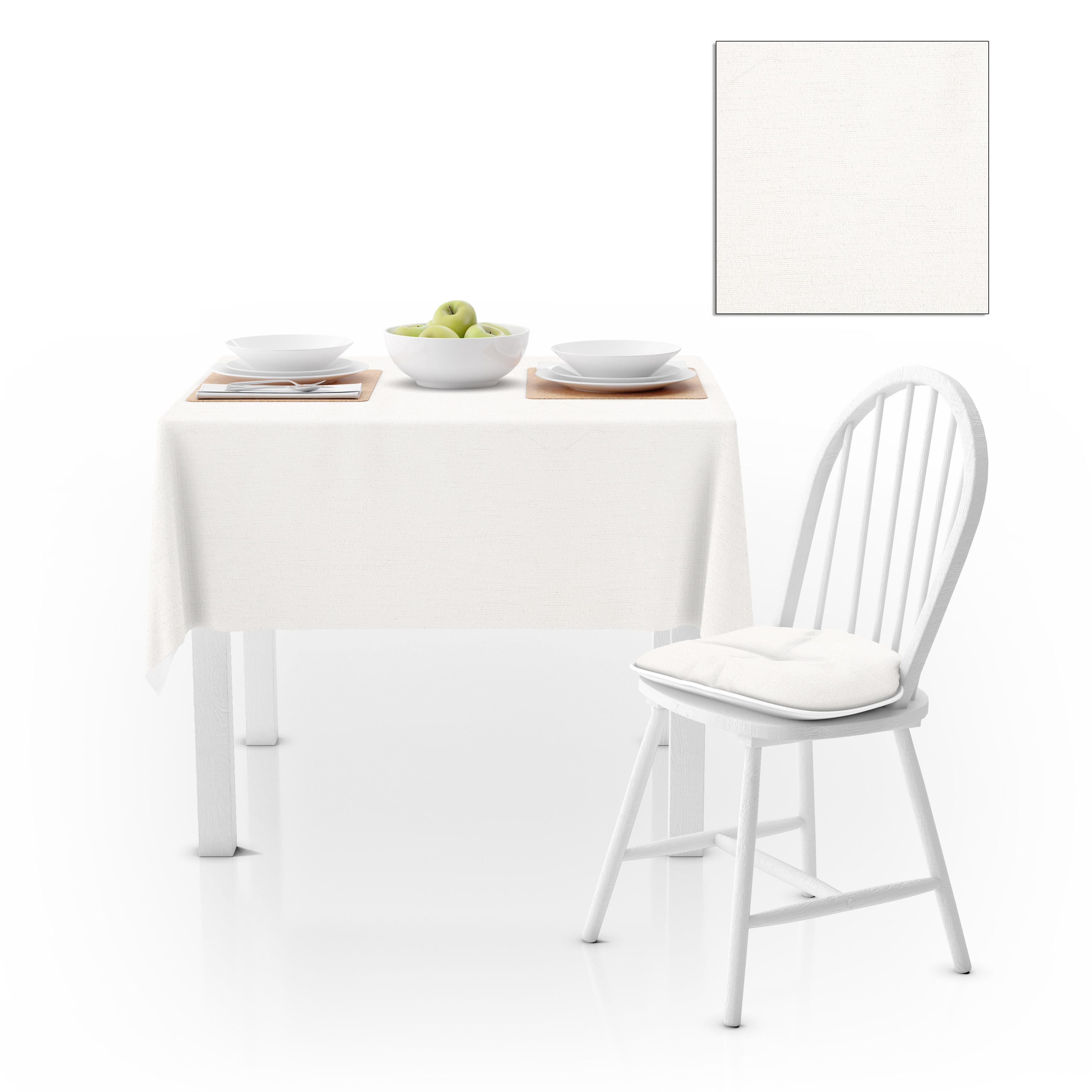 Kırık Beyaz Kadife Dokulu Masa Örtüsü 180x260 