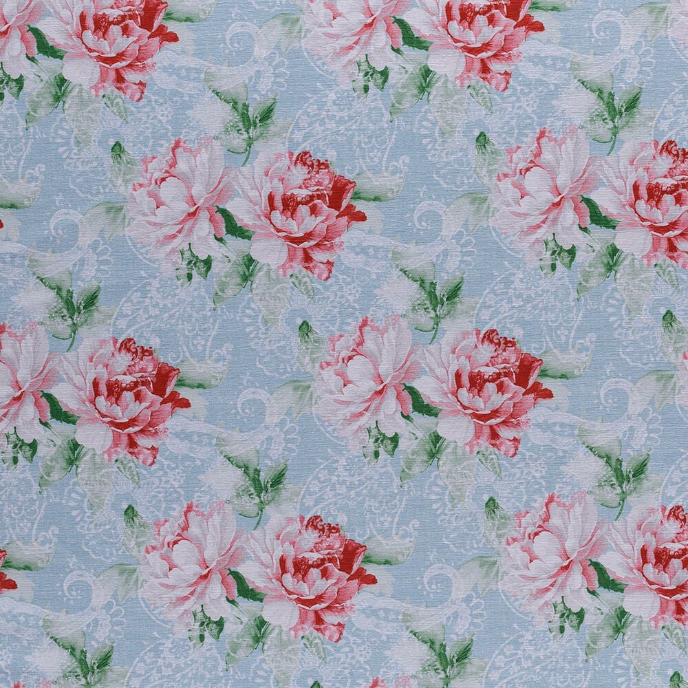 Kırmızı Yeşil Yapraklı Sarmaşık Desen Dokuma Dijital Baskılı Kadife Şönil Koltuk Örtüsü Şalı 175x215cm