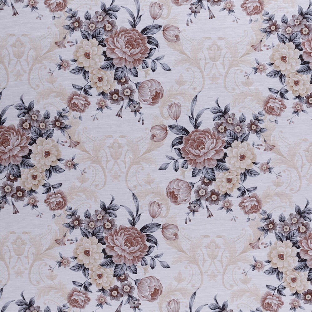 Modern Gül Yapraklı Dokuma Dijital Baskılı Kadife Şönil Koltuk Örtüsü Şalı 175x215cm