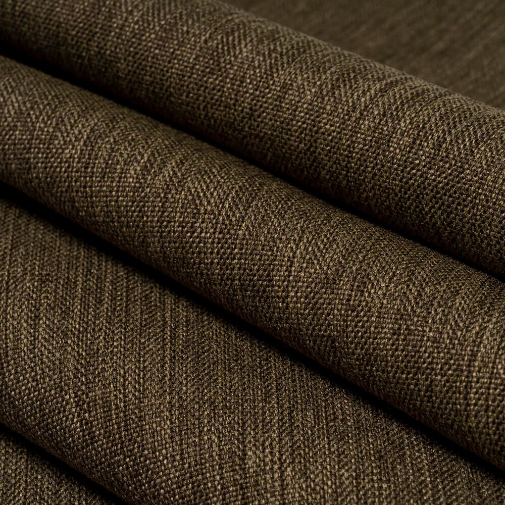 Yeşil Kahverengi Keten Dokulu Runner 40x140 -5233-