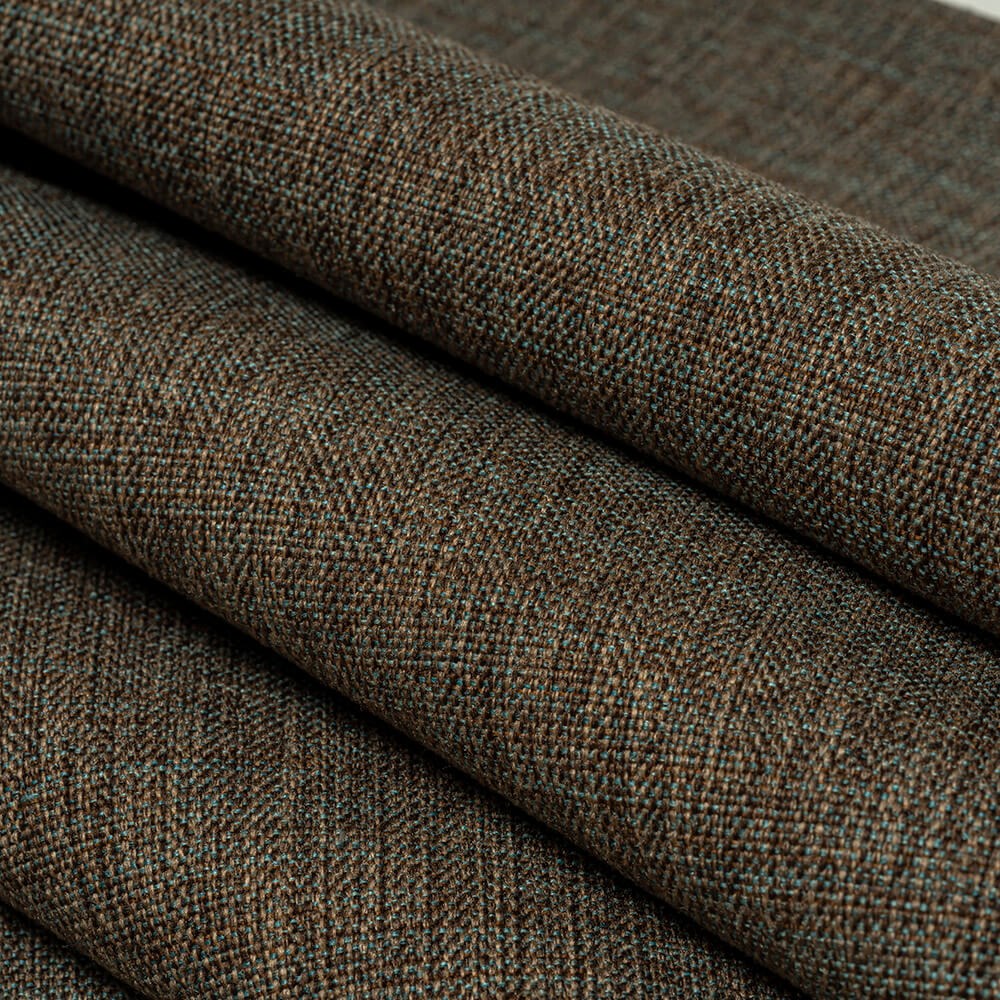 Mavi Kahverengi Keten Dokulu Runner 40x140 -5268-