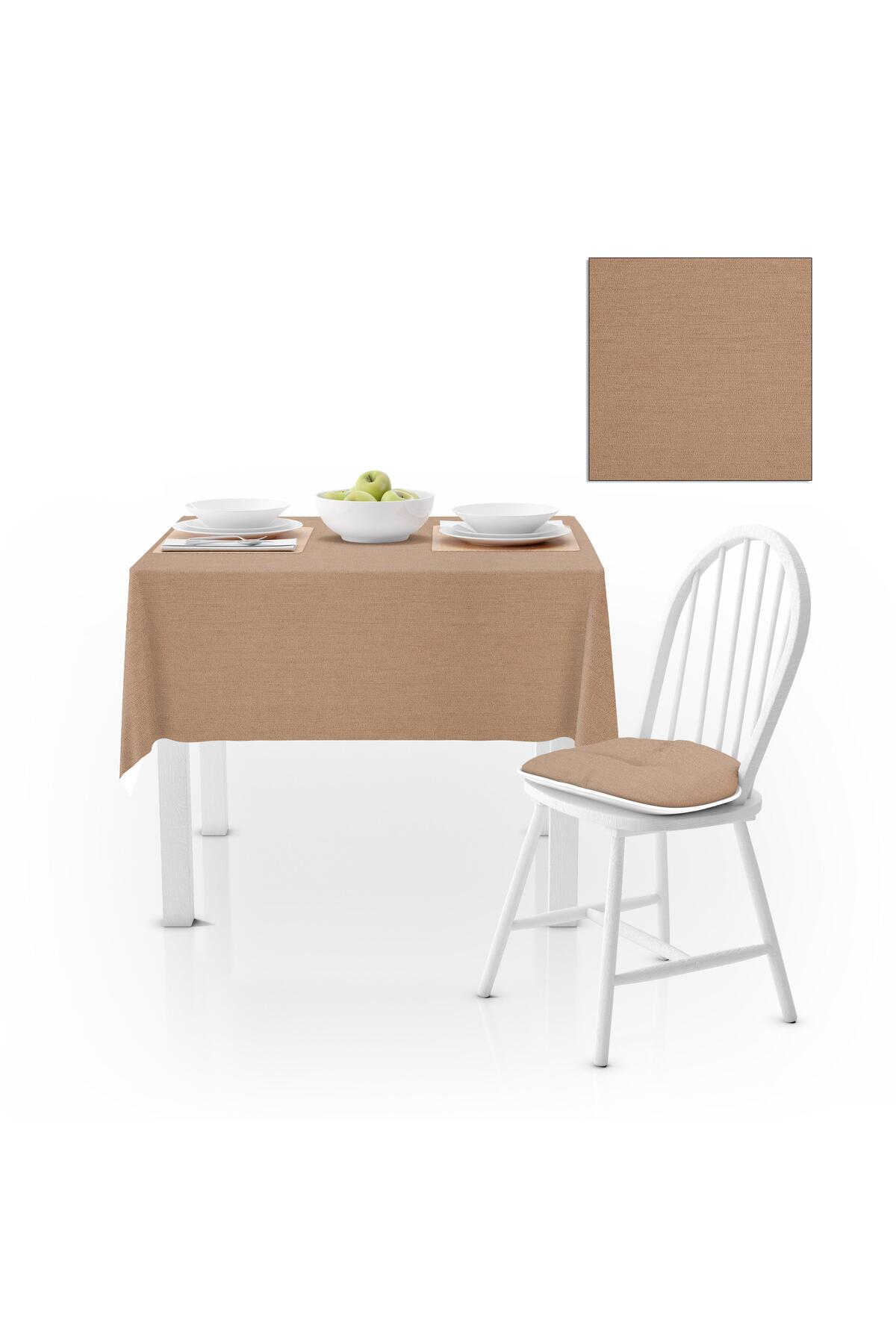 Bej Kadife Dokulu Masa Örtüsü 180x260