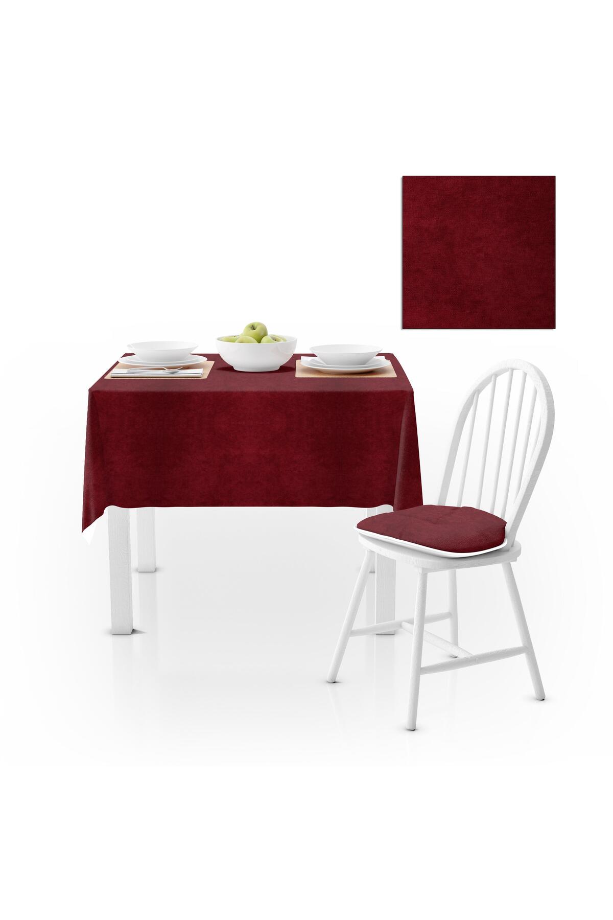 Bordo Düz Renk Petek Dokuma Masa Örtüsü 120x140