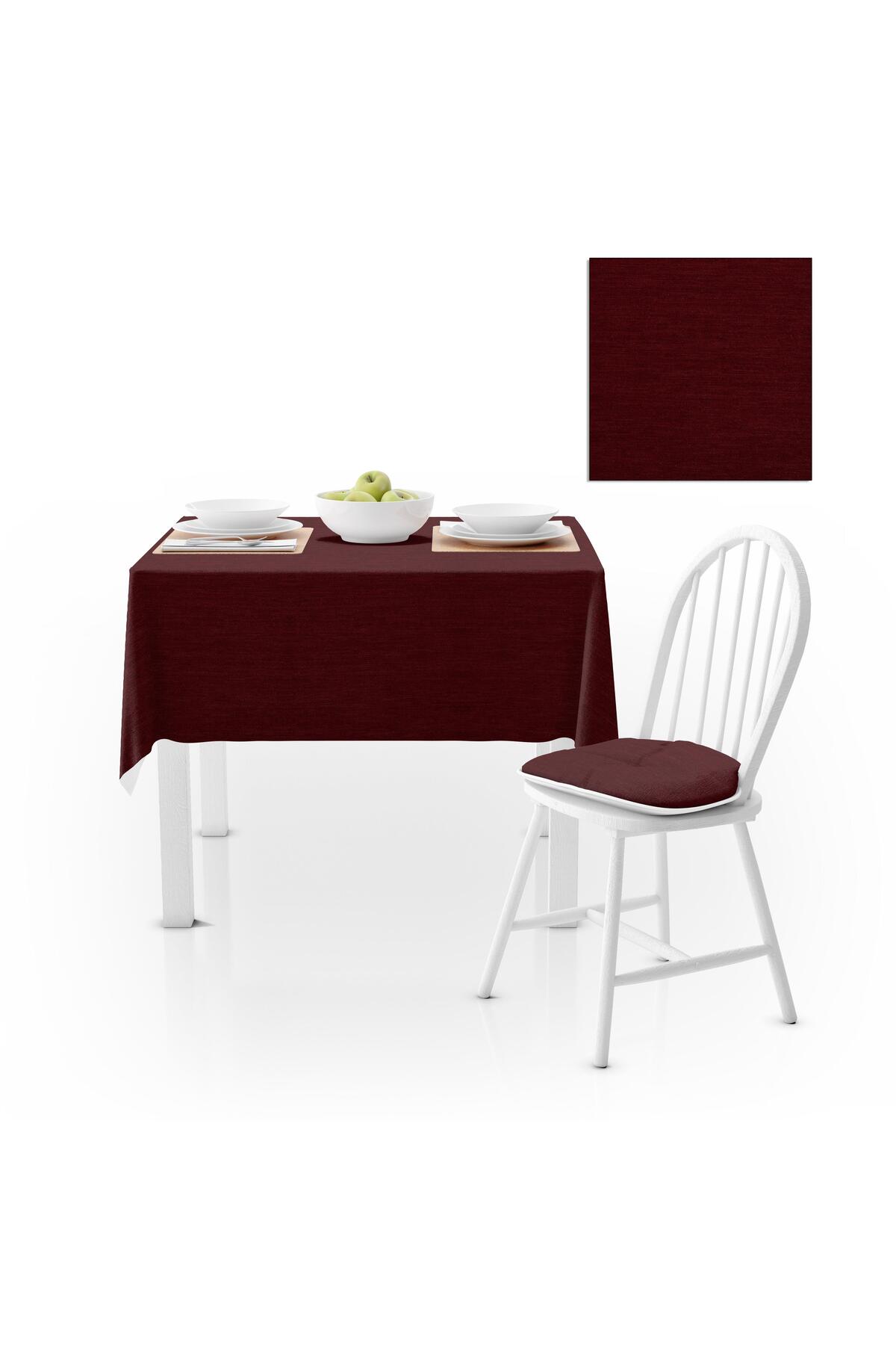 Bordo Kadife Dokulu Masa Örtüsü 120x180