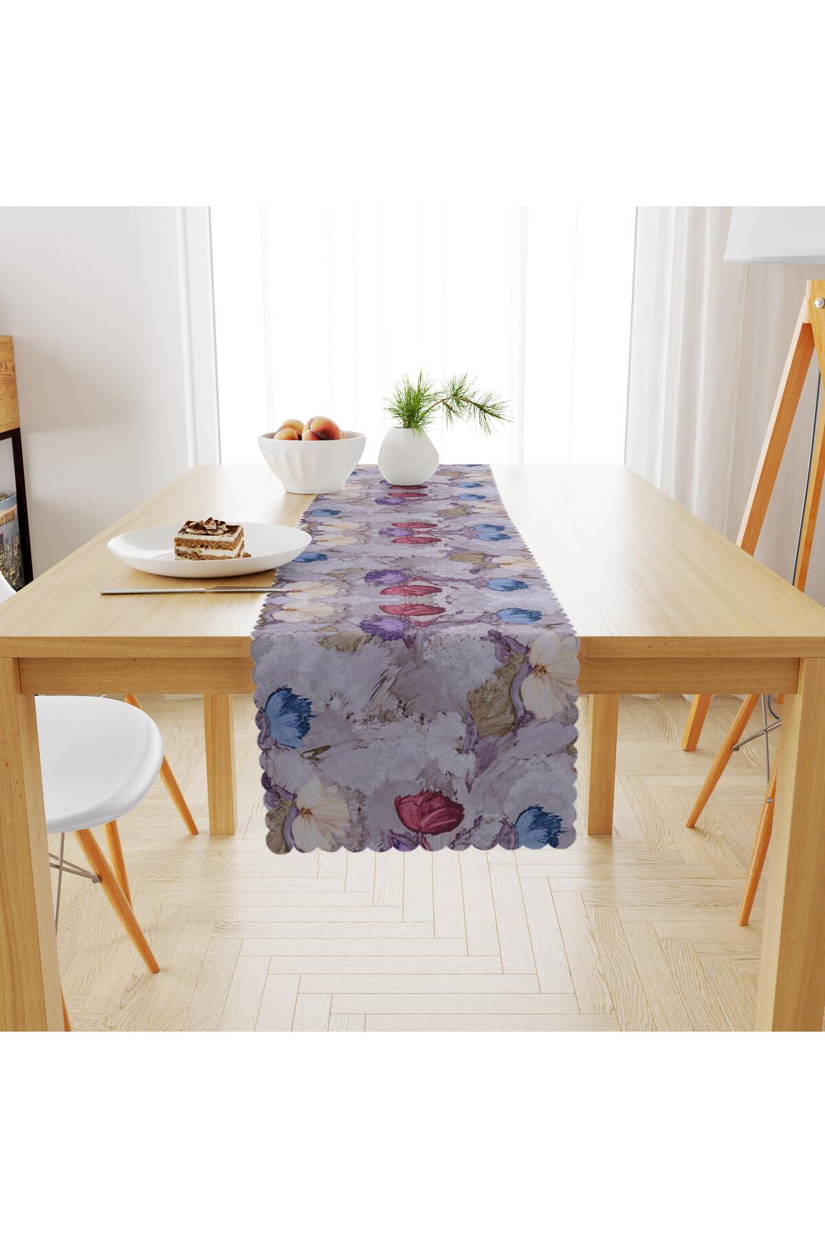 Mor Kadife Dokulu Runner 40x180