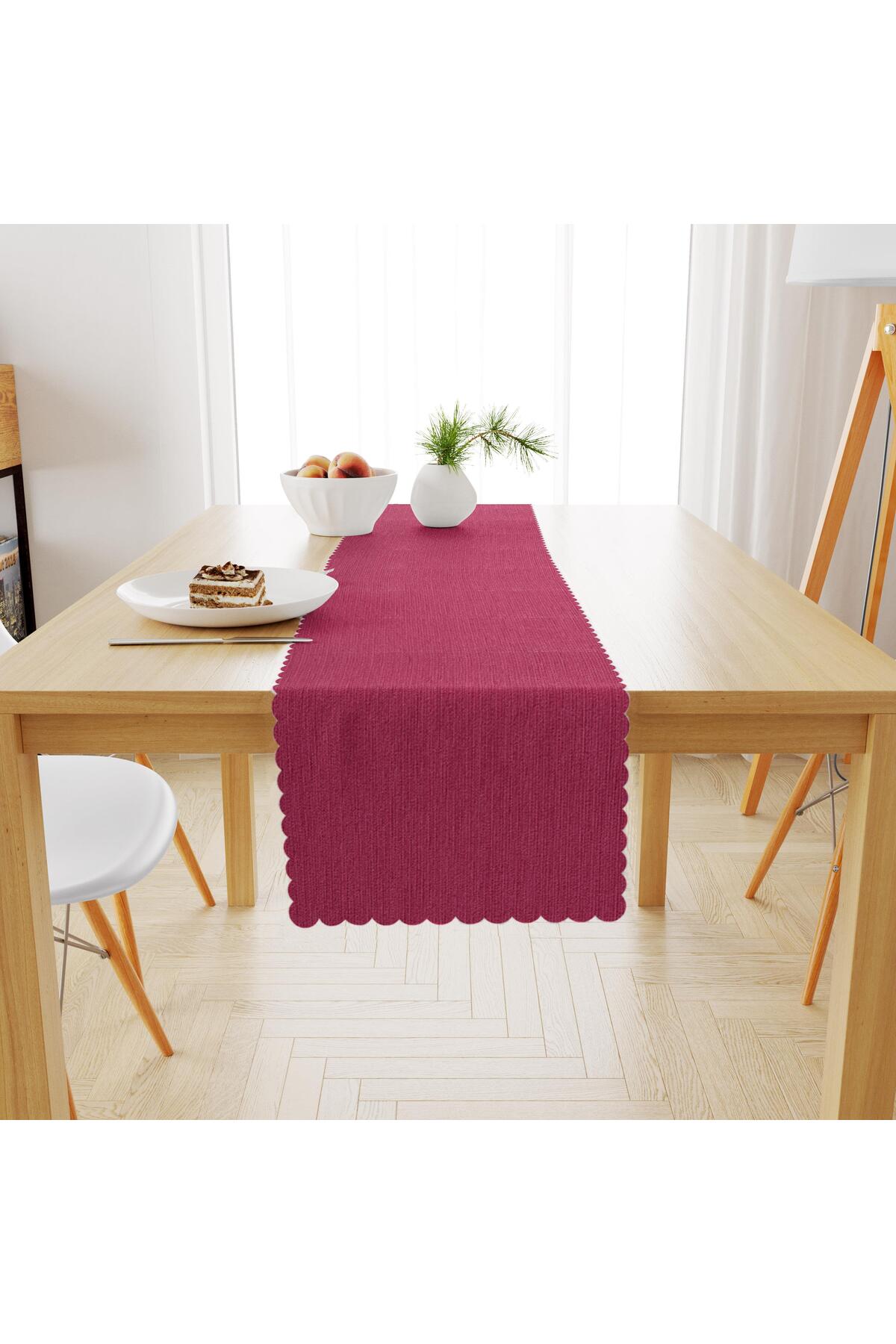 Fuşya Kadife Dokulu Runner 40x180