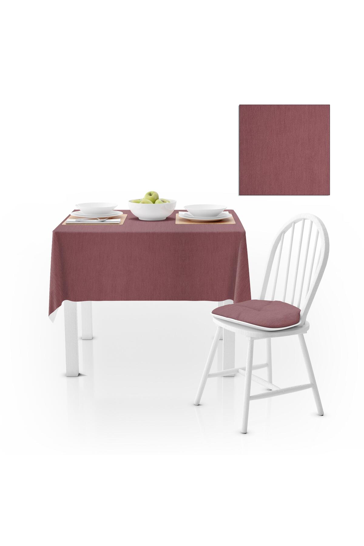 Gül Kurusu Kadife Dokulu Masa Örtüsü 120x180