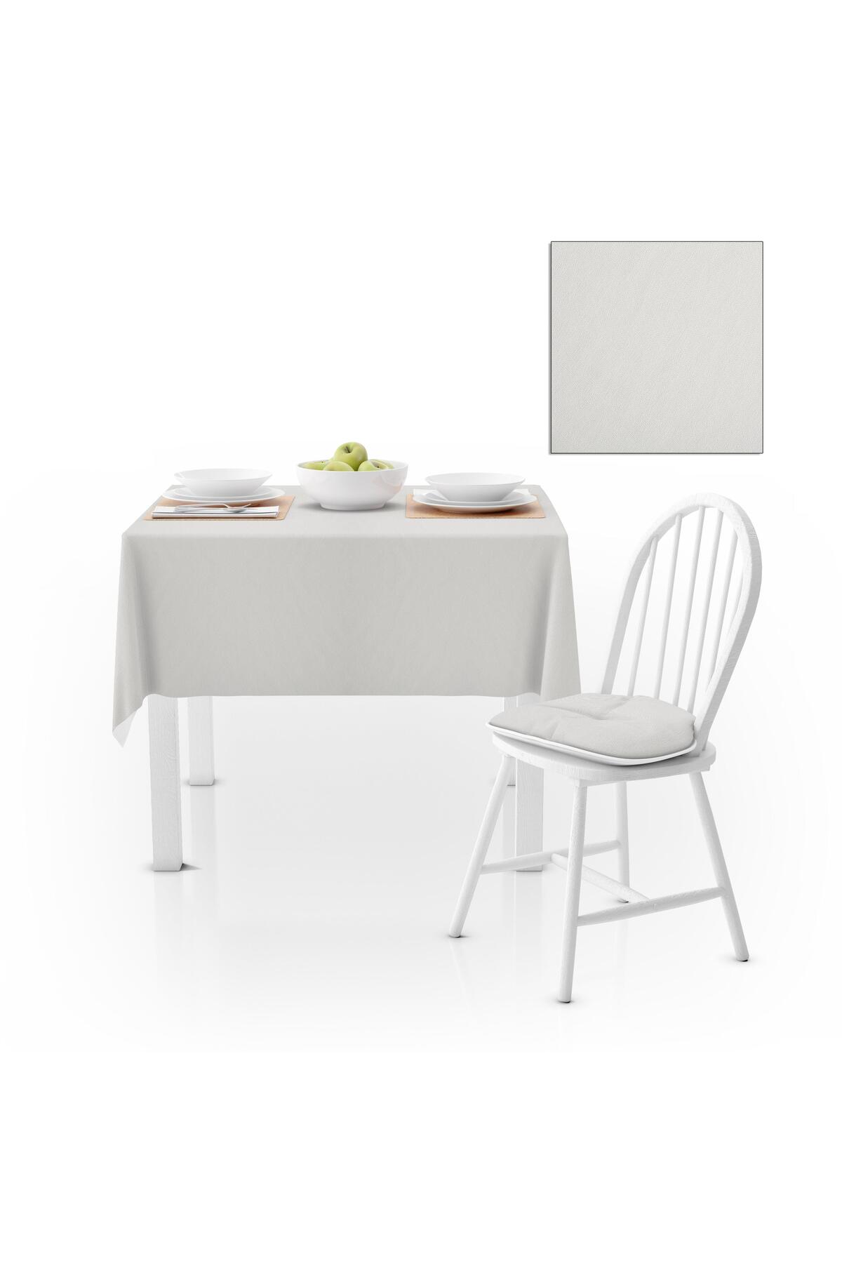 Kırık Beyaz Düz Renk Petek Dokuma Masa Örtüsü 140x220