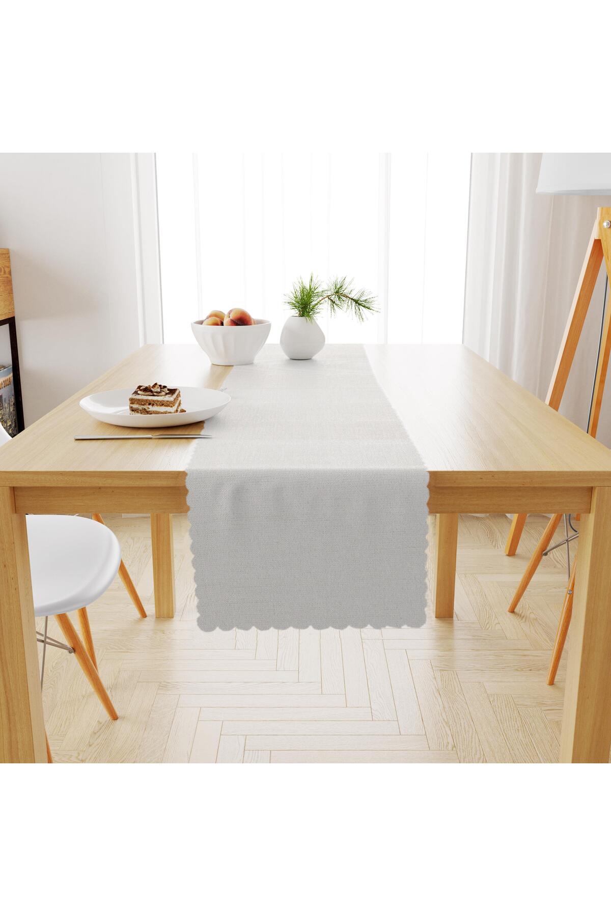 Kırık Beyaz Kadife Dokulu Runner 40x180