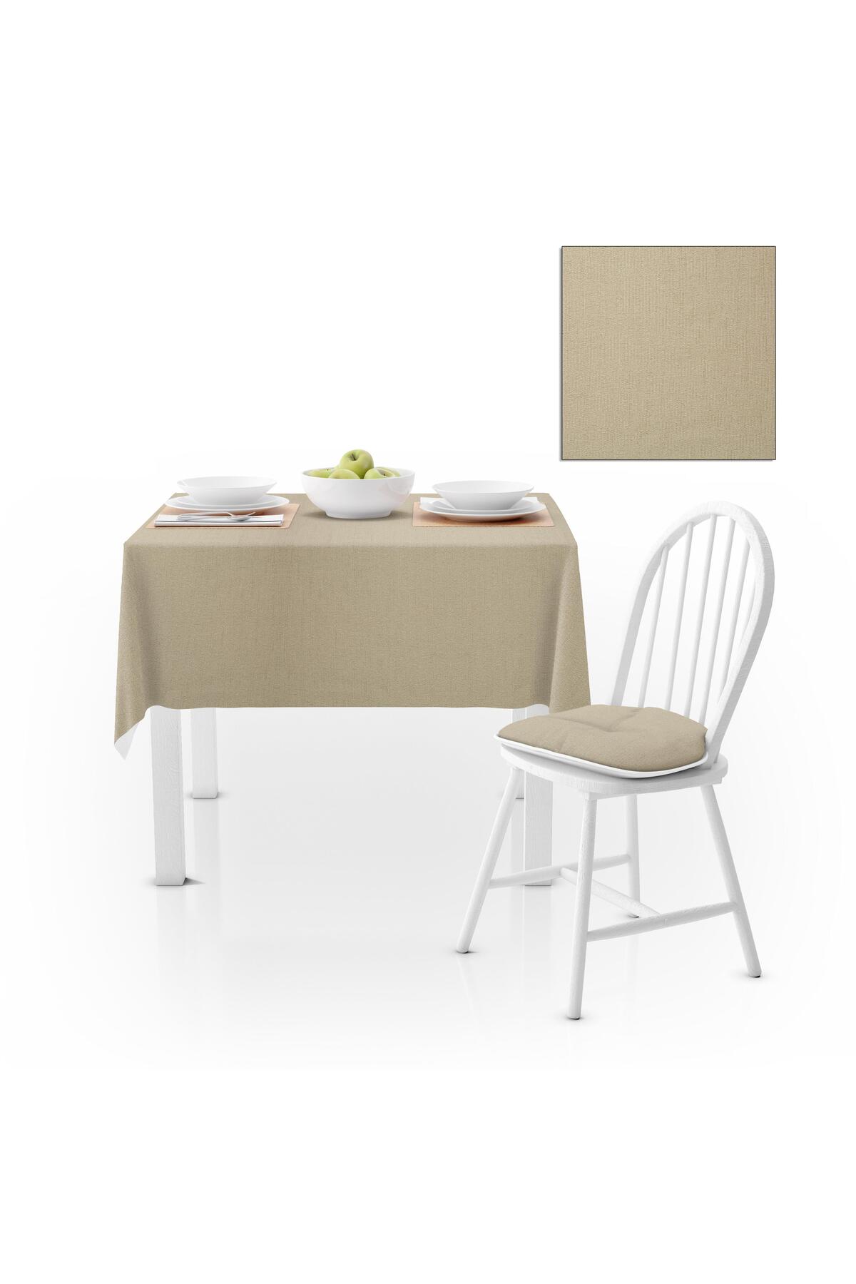 Kum Beji Kadife Dokulu Masa Örtüsü 180x220