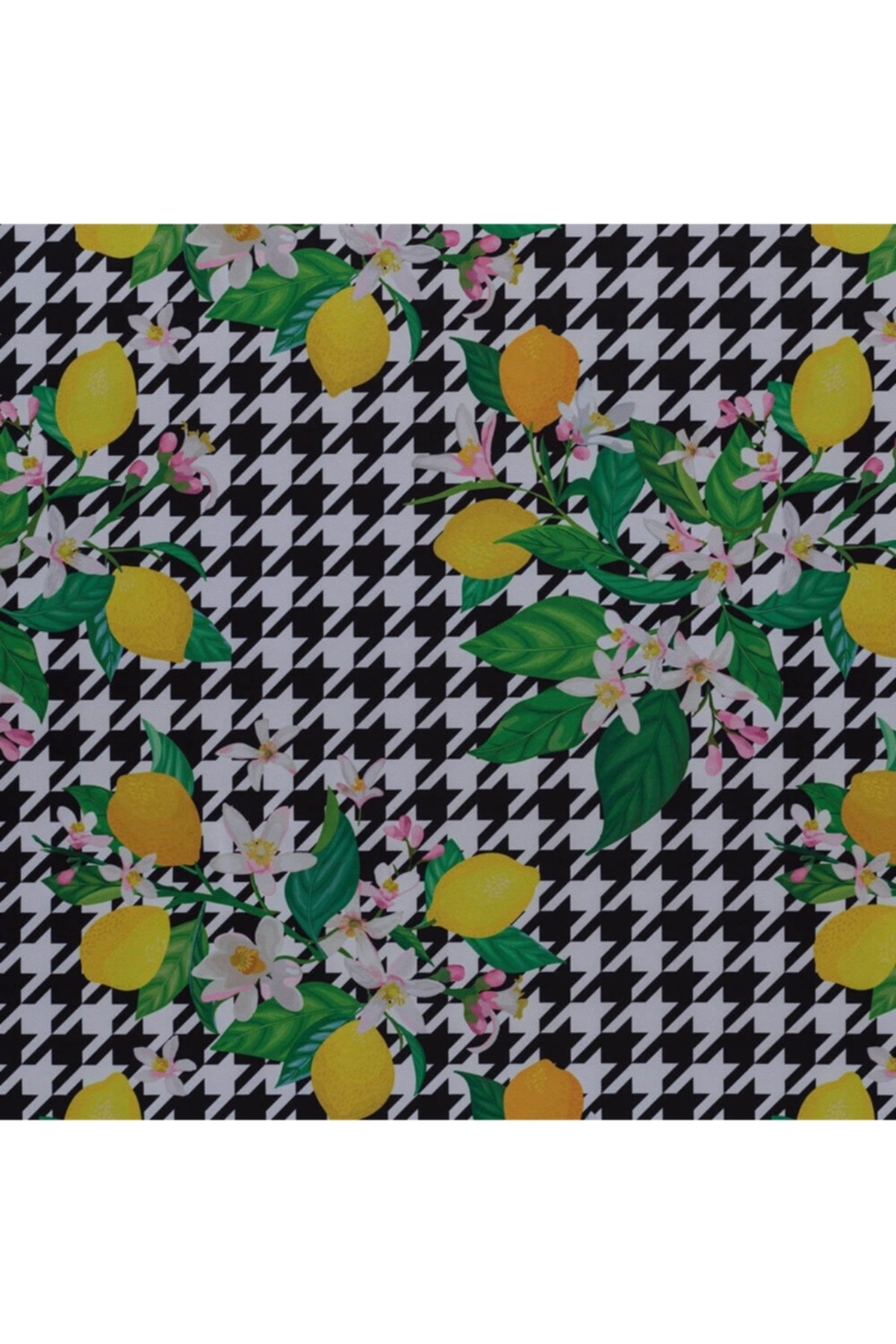 Limon Ağacı Desenli Dokuma Dijital Baskılı Petek Kumaş