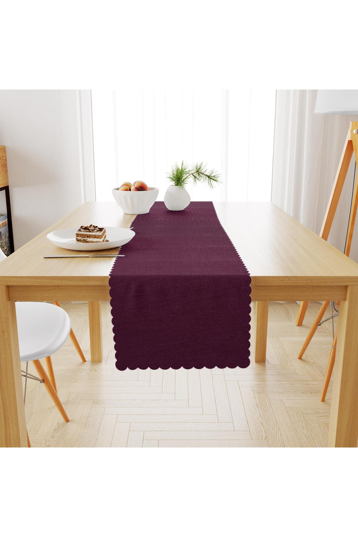 Mürdüm Kadife Dokulu Runner 40x180