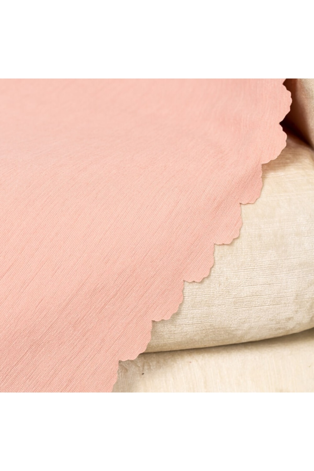 Soft Pembe Dokuma Kadife Şönil Düz Kumaş Çift Taraflı Koltuk Şalı Örtüsü Maxi Set (3+3+1+1)