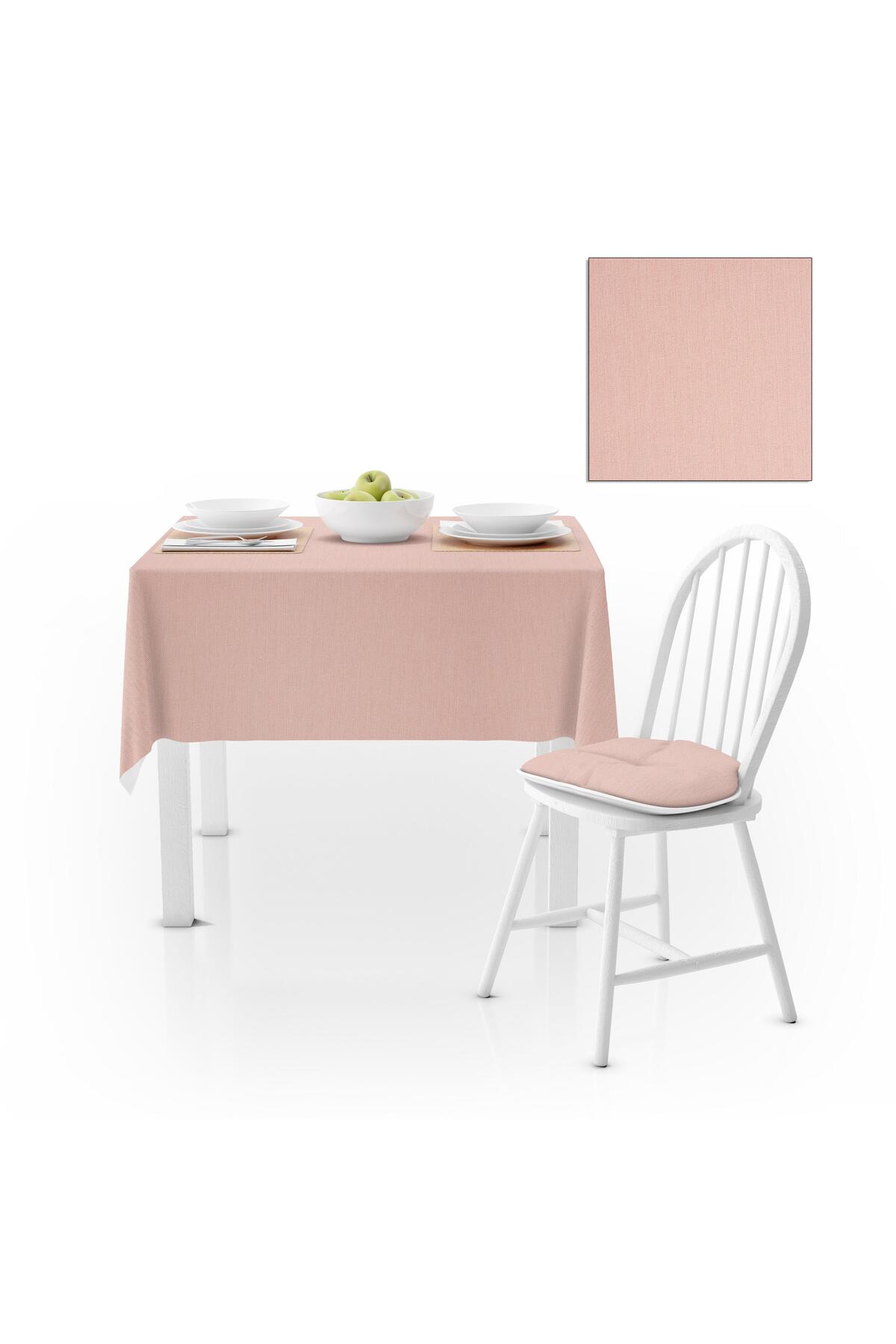 Soft Pembe Kadife Dokulu Masa Örtüsü 180x220